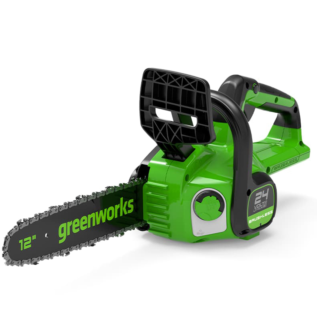 Цепная пила аккумуляторная Greenworks Арт. 2007007UA, 24V, 30см, бесщеточная, c 1хАКБ 2 Ач и ЗУ