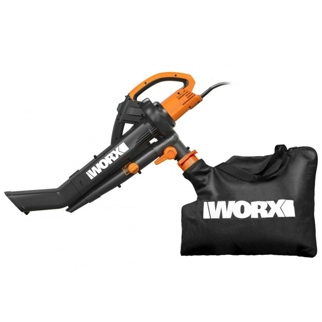 Воздуходувка садовый пылесос WORX WG505E 220V (335км/ч) электрическая